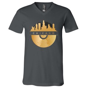 Chicago Vinyl Skyline V-Neck T-Shirt