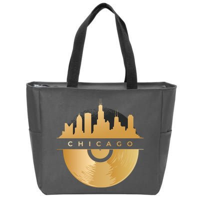 Chicago Vinyl Skyline Zip Tote Bag