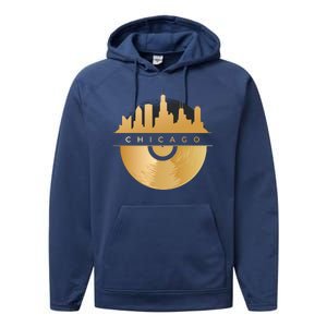 Chicago Vinyl Skyline Performance Fleece Hoodie