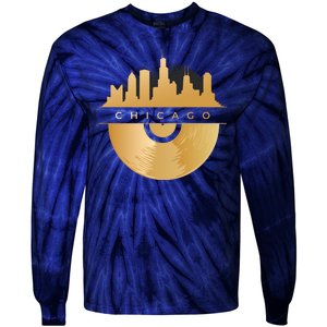 Chicago Vinyl Skyline Tie-Dye Long Sleeve Shirt