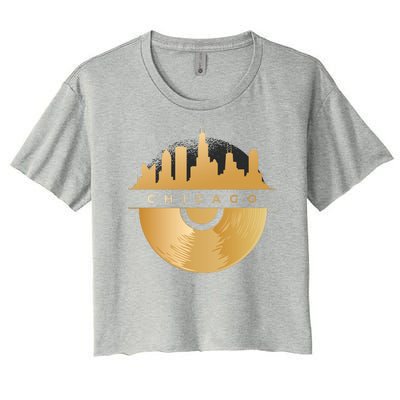 Chicago Vinyl Skyline Women's Crop Top Tee