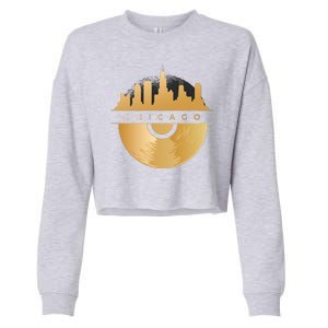 Chicago Vinyl Skyline Cropped Pullover Crew