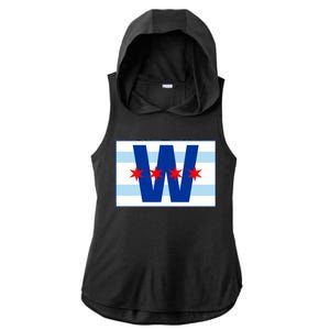 Chicago W Flag Ladies PosiCharge Tri-Blend Wicking Draft Hoodie Tank