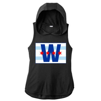 Chicago W Flag Ladies PosiCharge Tri-Blend Wicking Draft Hoodie Tank