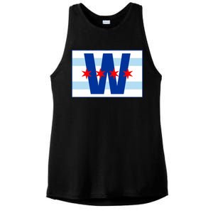 Chicago W Flag Ladies PosiCharge Tri-Blend Wicking Tank