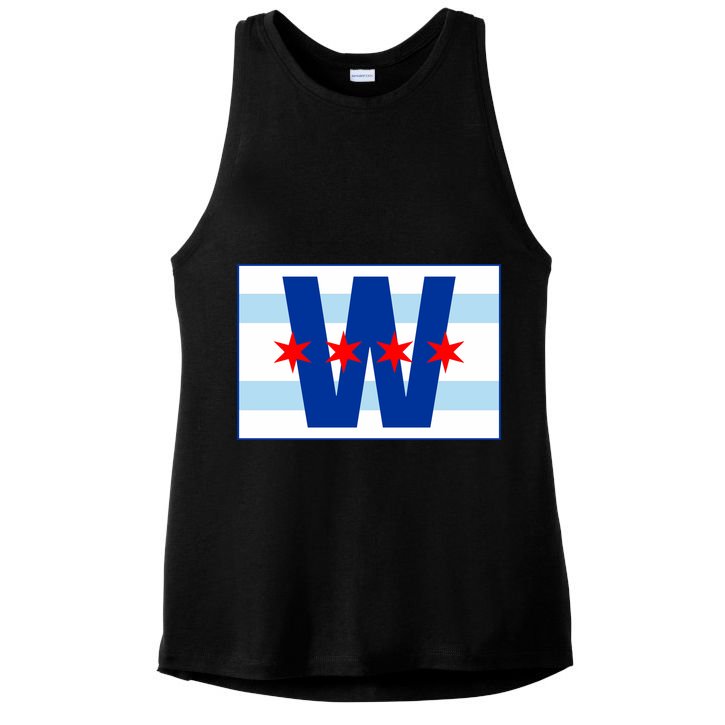 Chicago W Flag Ladies PosiCharge Tri-Blend Wicking Tank