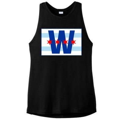 Chicago W Flag Ladies PosiCharge Tri-Blend Wicking Tank