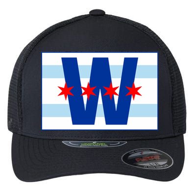 Chicago W Flag Flexfit Unipanel Trucker Cap