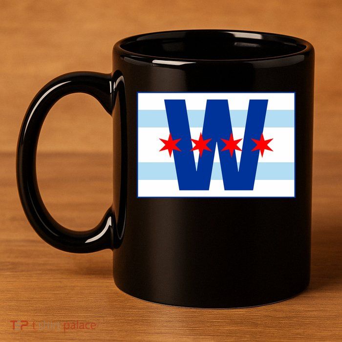Chicago W Flag 11oz C Handle Ceramic Mug