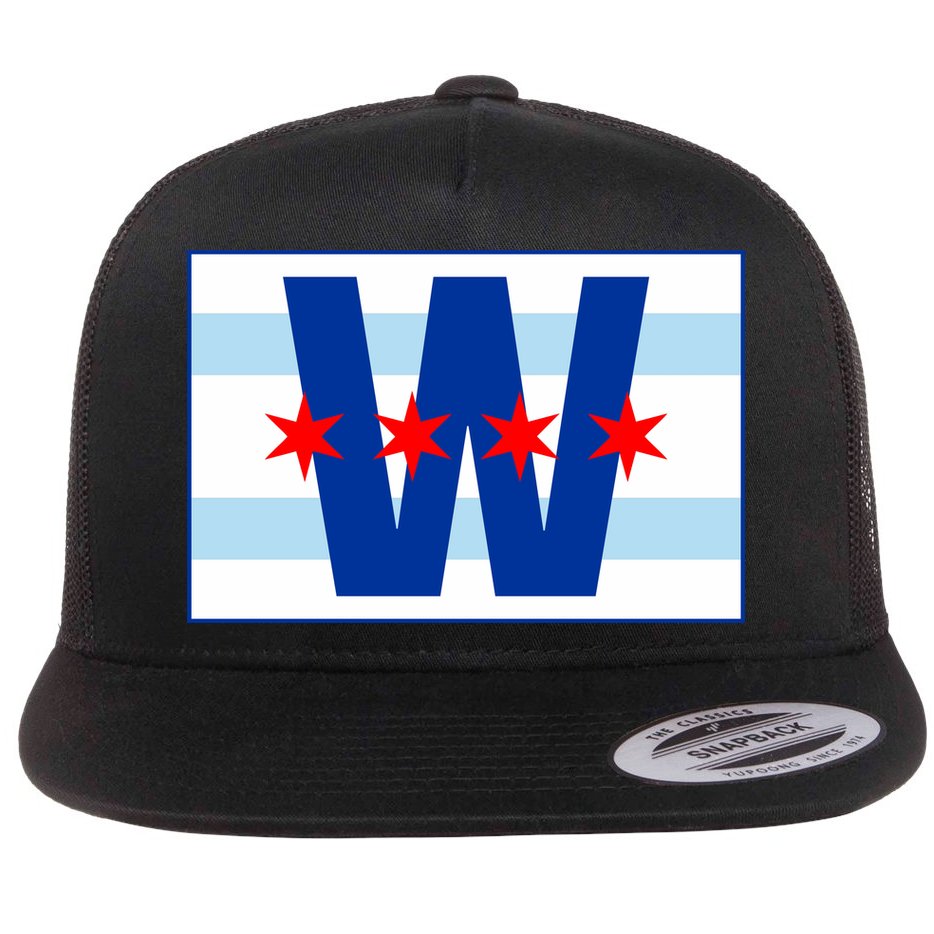 Chicago W Flag Flat Bill Trucker Hat