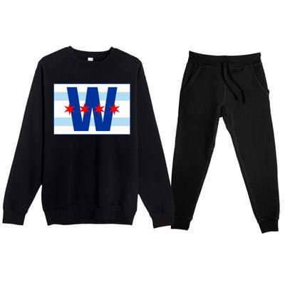 Chicago W Flag Premium Crewneck Sweatsuit Set