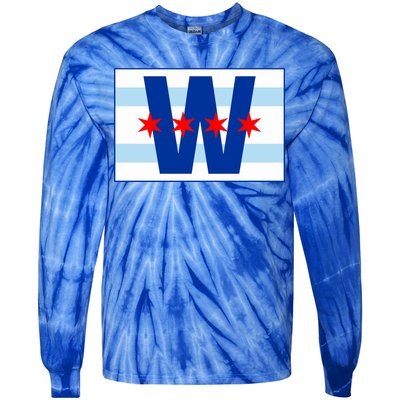 Chicago W Flag Tie-Dye Long Sleeve Shirt