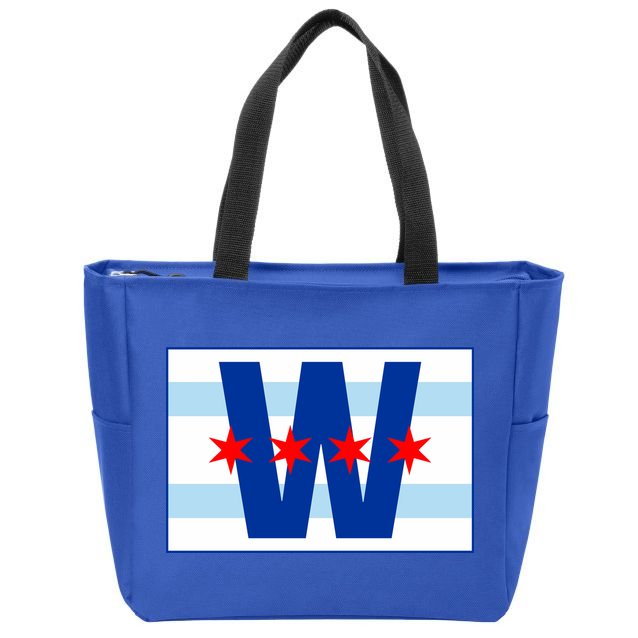 Chicago W Flag Zip Tote Bag