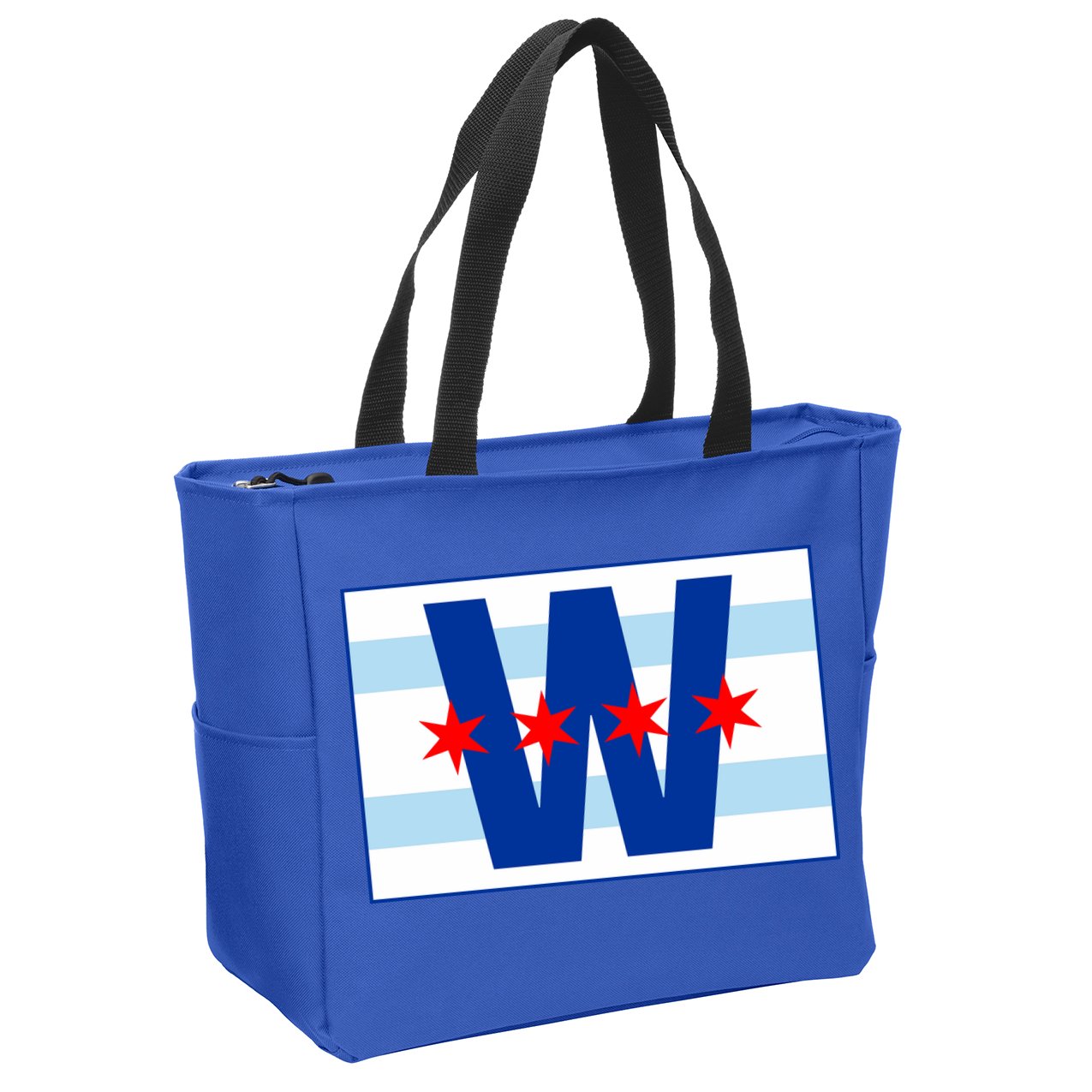 Chicago W Flag Zip Tote Bag
