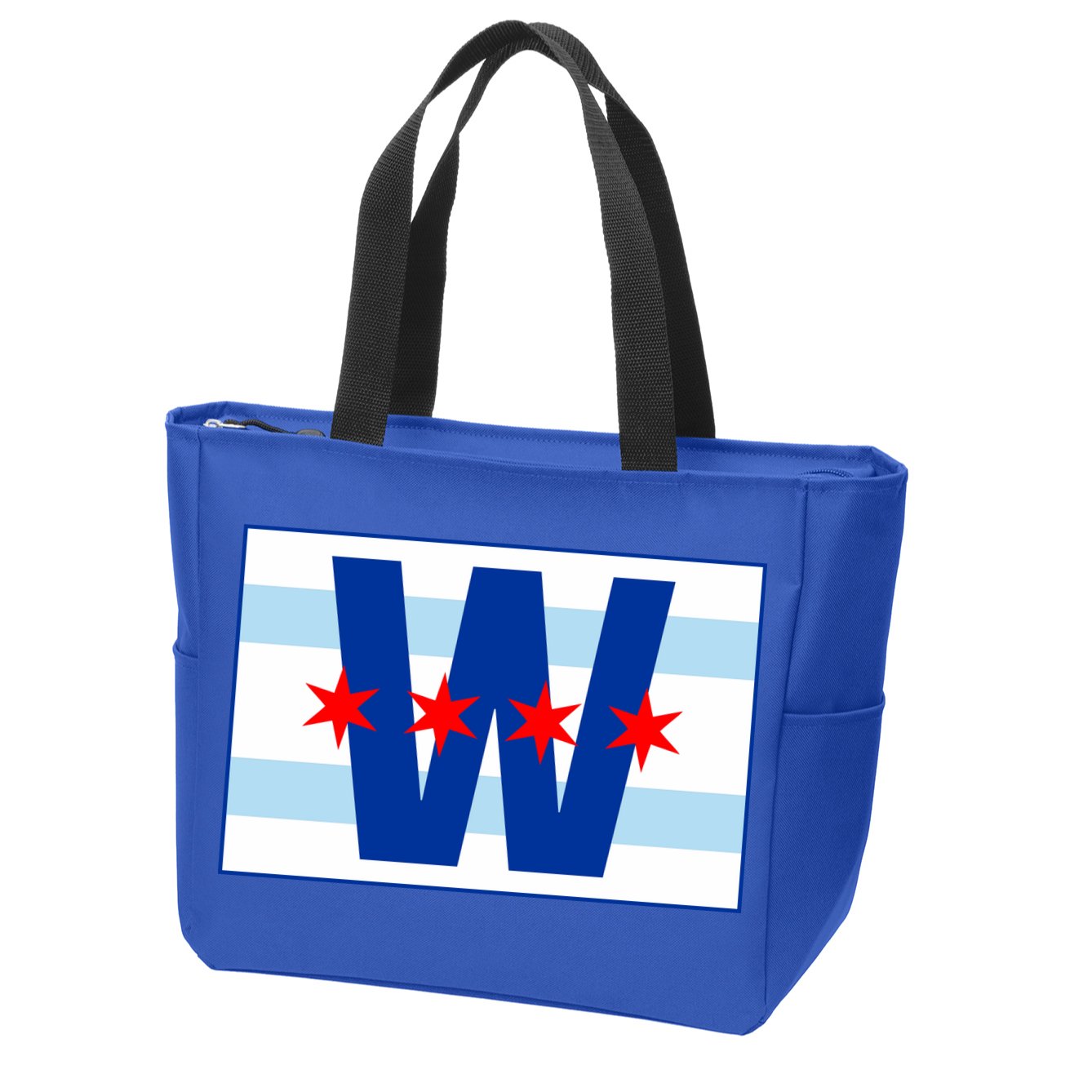 Chicago W Flag Zip Tote Bag
