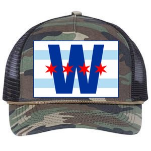 Chicago W Flag Retro Rope Trucker Hat Cap