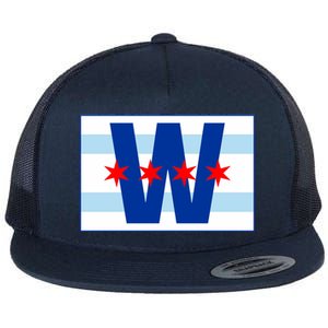 Chicago W Flag Flat Bill Trucker Hat