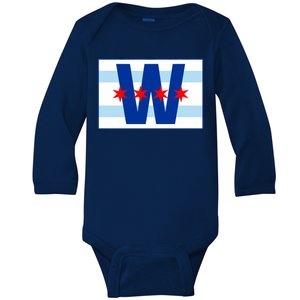 Chicago W Flag Baby Long Sleeve Bodysuit