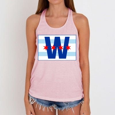 Chicago W Flag Women's Knotted Racerback Tank