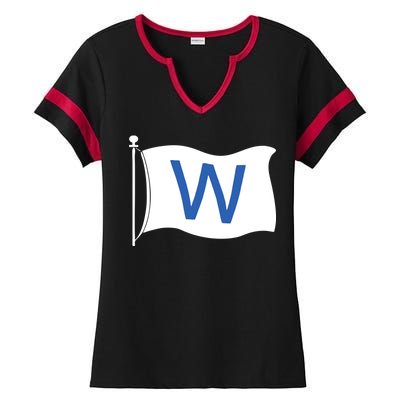 Chicago Win W Flag Baseball Ladies Halftime Notch Neck Tee