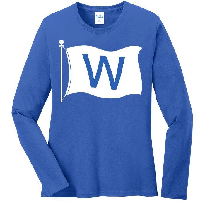 Chicago Win W Flag Baseball Ladies Long Sleeve Shirt