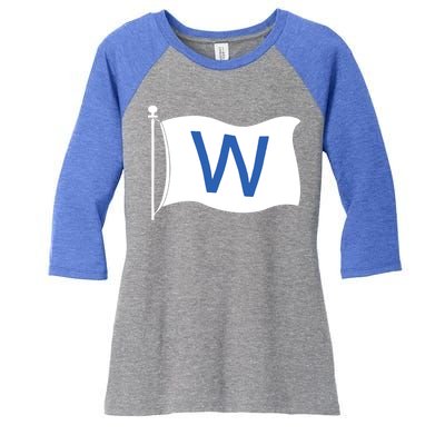 Chicago Win W Flag Baseball Women's Tri-Blend 3/4-Sleeve Raglan Shirt