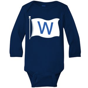 Chicago Win W Flag Baseball Baby Long Sleeve Bodysuit