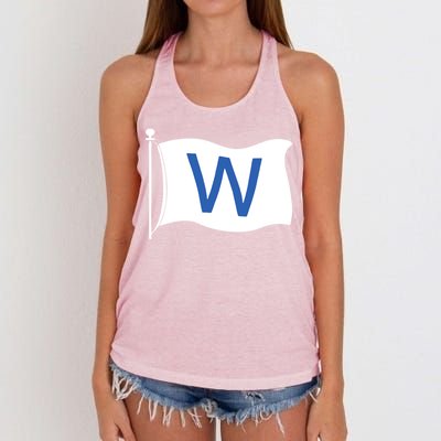 Chicago Win W Flag Baseball Women's Knotted Racerback Tank