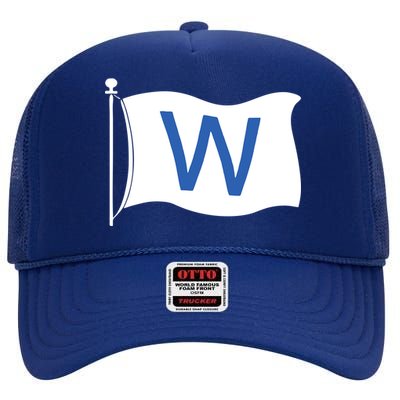 Chicago Win W Flag Baseball High Crown Mesh Back Trucker Hat