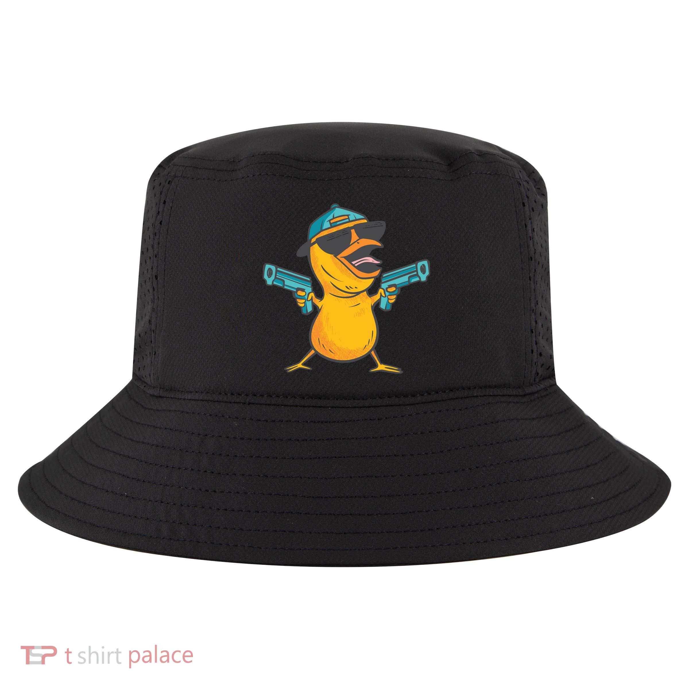 Chick Cartoon With Guns Cool Comfort Performance Bucket Hat