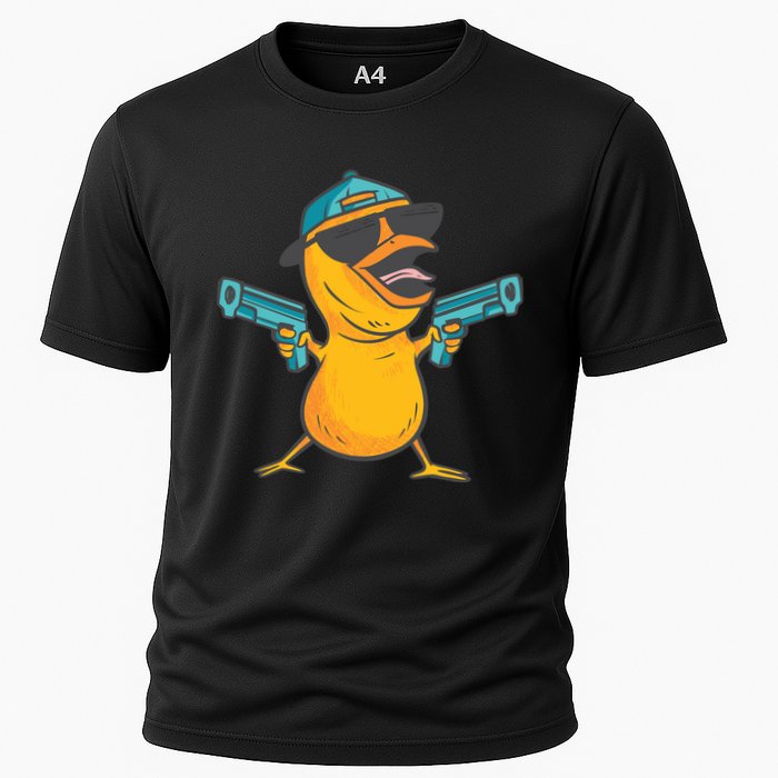 Chick Cartoon With Guns Cooling Performance Crew T-Shirt