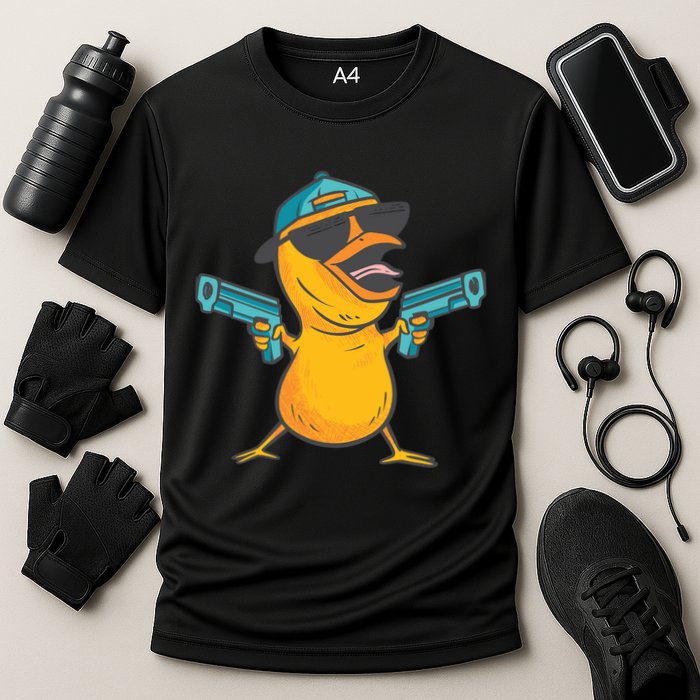 Chick Cartoon With Guns Cooling Performance Crew T-Shirt