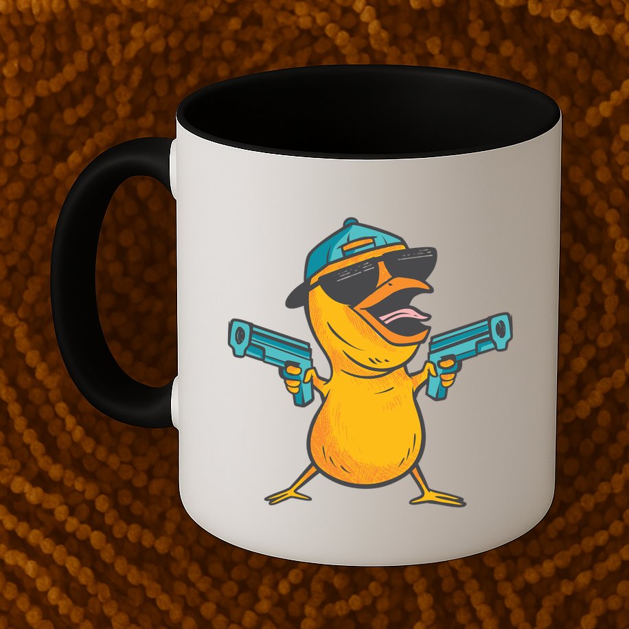 Chick Cartoon With Guns Mug