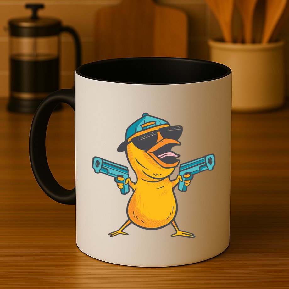 Chick Cartoon With Guns Mug