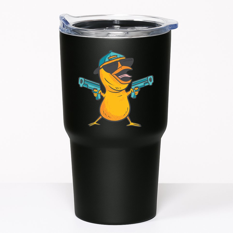 Chick Cartoon With Guns Tumbler