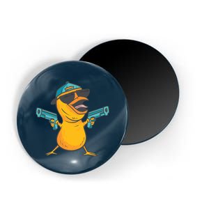 Chick Cartoon With Guns Magnet