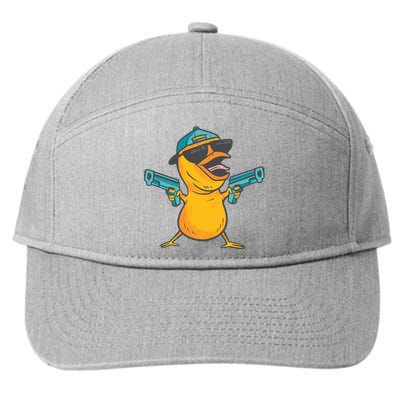 Chick Cartoon With Guns 7-Panel Snapback Hat