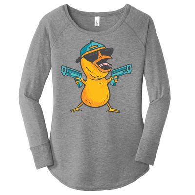 Chick Cartoon With Guns Women's Perfect Tri Tunic Long Sleeve Shirt