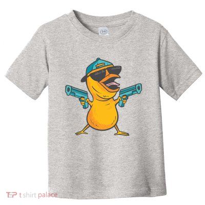 Chick Cartoon With Guns Toddler T-Shirt