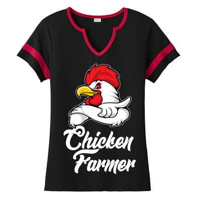 Chicken Farmer  Ladies Halftime Notch Neck Tee