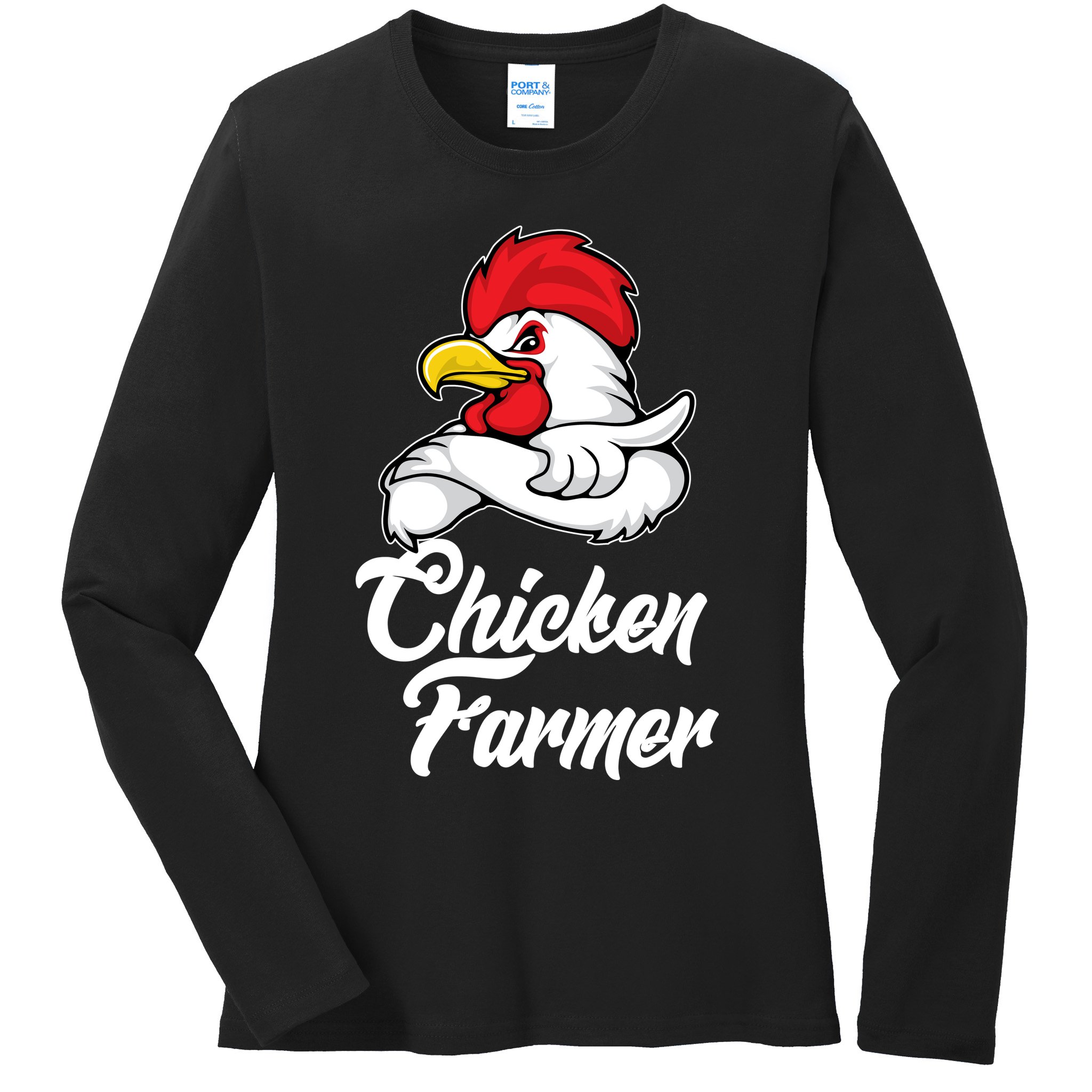 Chicken Farmer  Ladies Long Sleeve Shirt