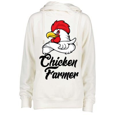 Chicken Farmer  Womens Funnel Neck Pullover Hood