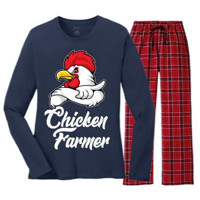 Chicken Farmer  Women's Long Sleeve Flannel Pajama Set 