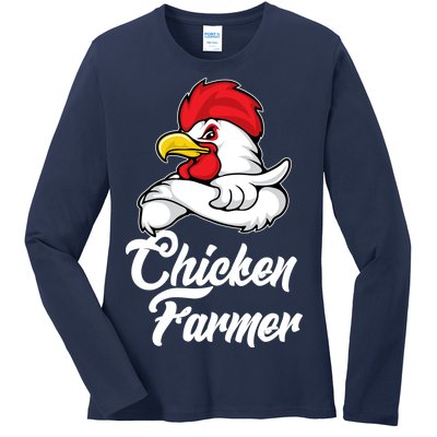 Chicken Farmer  Ladies Long Sleeve Shirt