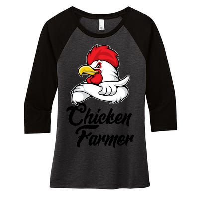 Chicken Farmer  Women's Tri-Blend 3/4-Sleeve Raglan Shirt