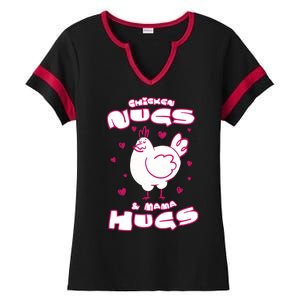 Chicken Nugs And Mama Hugs Ladies Halftime Notch Neck Tee