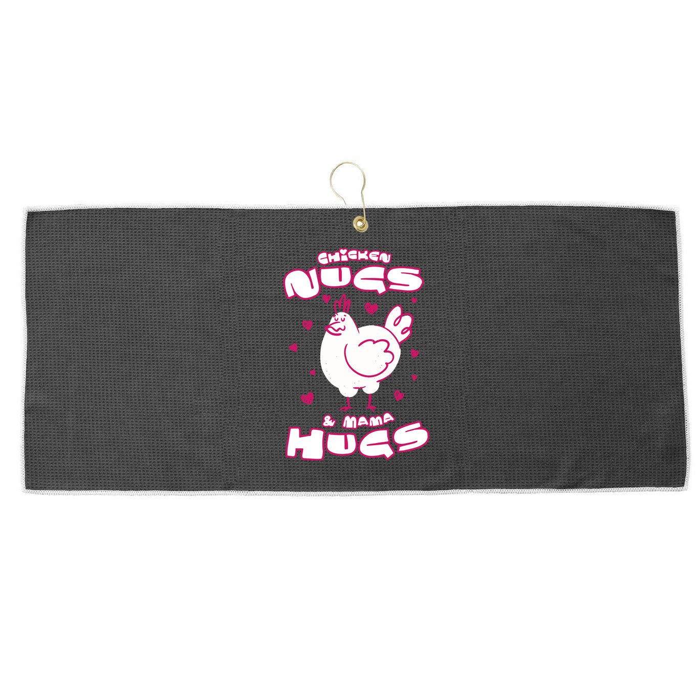 Chicken Nugs And Mama Hugs Large Microfiber Waffle Golf Towel