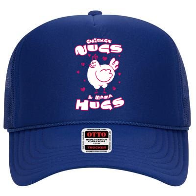 Chicken Nugs And Mama Hugs High Crown Mesh Back Trucker Hat