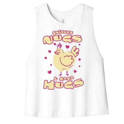 Chicken Nugs And Mama Hugs Women's Racerback Cropped Tank