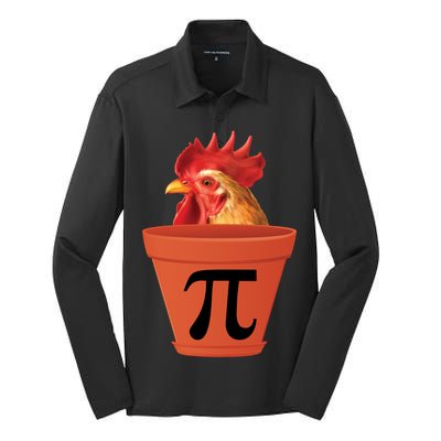 Chicken Pot Pie Funny Pi Silk Touch Performance Long Sleeve Polo